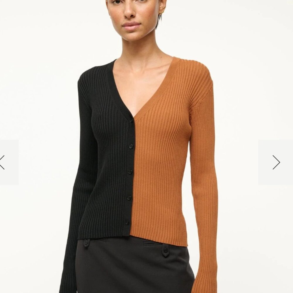Staud CARGO SWEATER TAN BLACK - NWT!